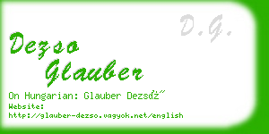 dezso glauber business card